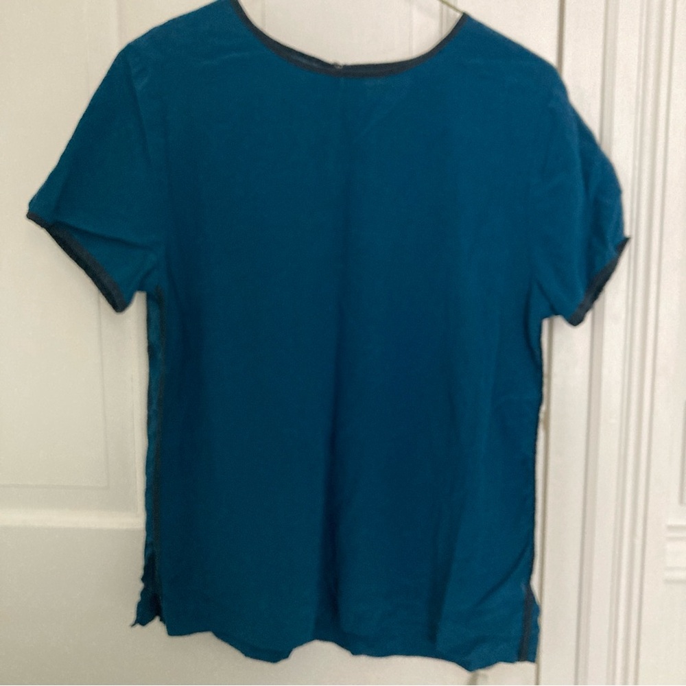 LOU & GREY 100% Silk Shirt - Blue - Medium